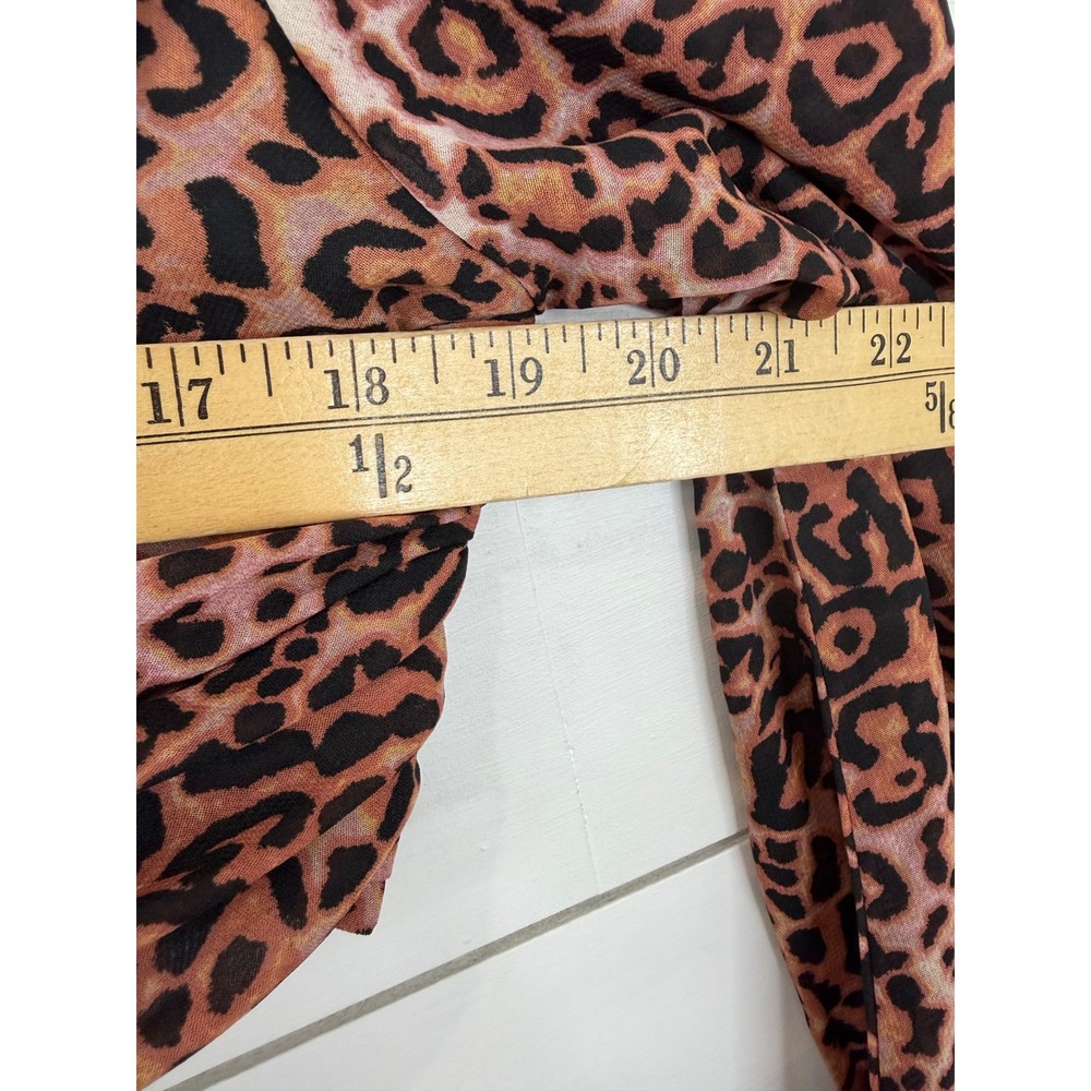 NWT Anthropologie Ranna Gill Leopard Cut Out Twist Midi Dress Brown L - Picture 9 of 10